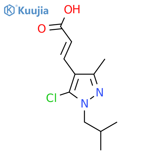 3-5-Chloro-3-methyl-1-(2-methylpropyl)-1H-pyrazol-4-ylprop-2-enoic Acid structure