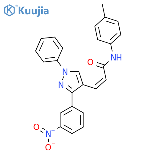 (2Z)-N-(4-methylphenyl)-3-3-(3-nitrophenyl)-1-phenyl-1H-pyrazol-4-ylprop-2-enamide structure