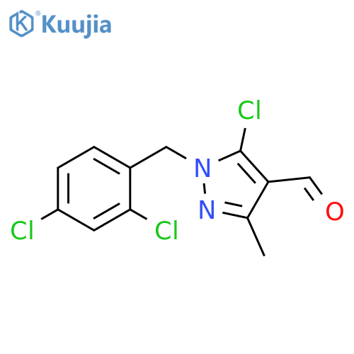 5-chloro-1-(2,4-dichlorophenyl)methyl-3-methyl-1H-pyrazole-4-carbaldehyde structure