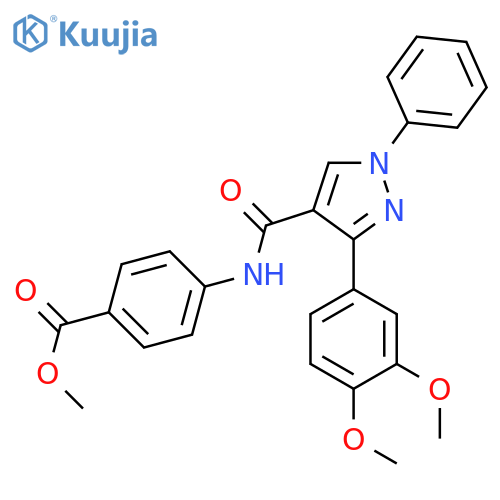 methyl 4-3-(3,4-dimethoxyphenyl)-1-phenyl-1H-pyrazole-4-amidobenzoate structure