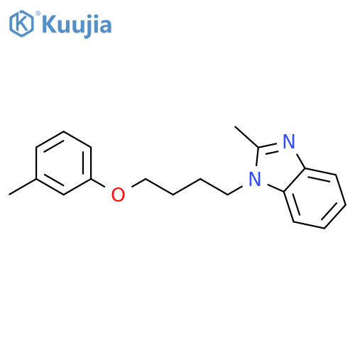 2-methyl-1-4-(3-methylphenoxy)butyl-1H-1,3-benzodiazole structure