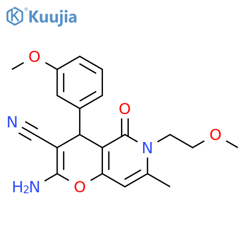 2-amino-6-(2-methoxyethyl)-4-(3-methoxyphenyl)-7-methyl-5-oxo-4H,5H,6H-pyrano3,2-cpyridine-3-carbonitrile structure