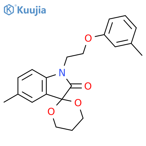 5'-methyl-1'-2-(3-methylphenoxy)ethyl-1',2'-dihydrospiro1,3-dioxane-2,3'-indole-2'-one structure