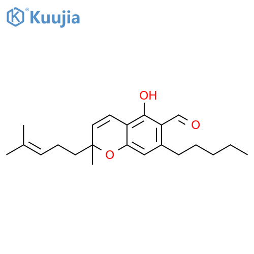 5-Hydroxy-2-methyl-2-(4-methyl-3-pentenyl)-7-pentyl-2H-1-benzopyran-6-carboxaldehyde structure