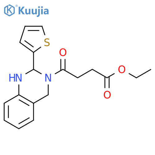 Ethyl 4-oxo-4-[2-(thiophen-2-yl)-1,2,3,4-tetrahydroquinazolin-3-yl]butanoate structure