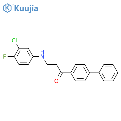 1-[1,1'-BIPHENYL]-4-YL-3-(3-CHLORO-4-FLUOROANILINO)-1-PROPANONE structure