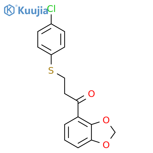 1-(1,3-Benzodioxol-4-yl)-3-[(4-chlorophenyl)sulfanyl]-1-propanone structure