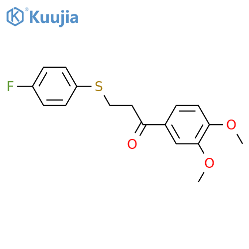1-(3,4-DIMETHOXYPHENYL)-3-[(4-FLUOROPHENYL)SULFANYL]-1-PROPANONE structure