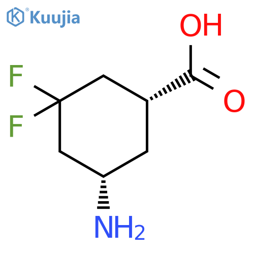 cis-5-amino-3,3-difluorocyclohexane-1-carboxylic acid structure