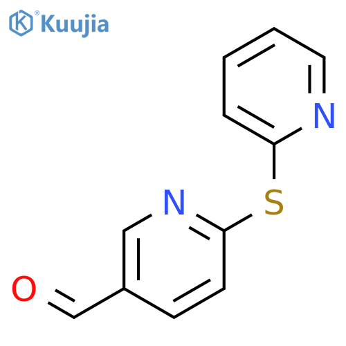 6-(pyridin-2-ylsulfanyl)-pyridine-3-carbaldehyde structure