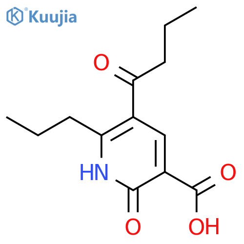 3-Pyridinecarboxylic acid, 1,2-dihydro-2-oxo-5-(1-oxobutyl)-6-propyl- structure