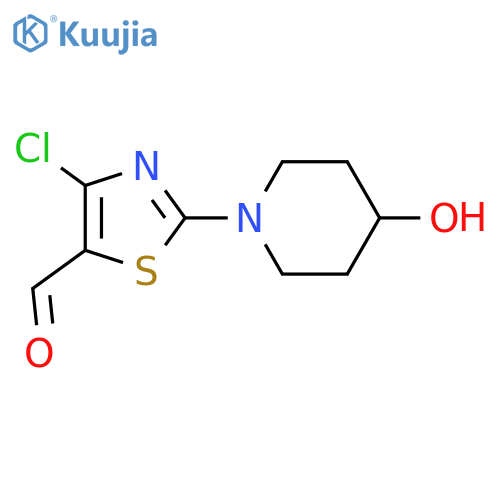 4-Chloro-2-(4-hydroxypiperidin-1-yl)thiazole-5-carbaldehyde structure