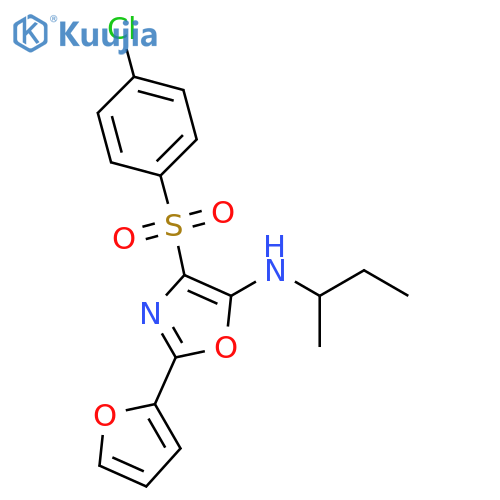 N-(butan-2-yl)-4-(4-chlorobenzenesulfonyl)-2-(furan-2-yl)-1,3-oxazol-5-amine structure