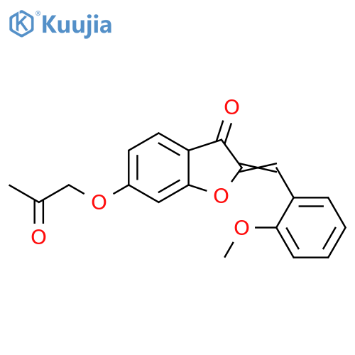 (2Z)-2-[(2-methoxyphenyl)methylidene]-6-(2-oxopropoxy)-1-benzofuran-3-one structure