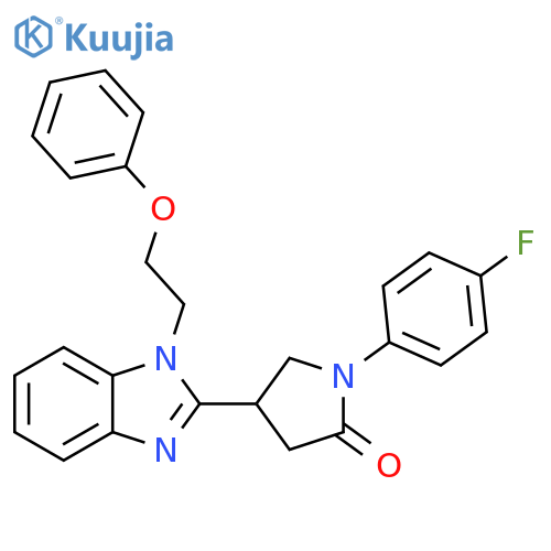 1-(4-fluorophenyl)-4-1-(2-phenoxyethyl)-1H-1,3-benzodiazol-2-ylpyrrolidin-2-one structure