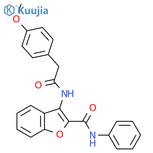 3-2-(4-methoxyphenyl)acetamido-N-phenyl-1-benzofuran-2-carboxamide structure