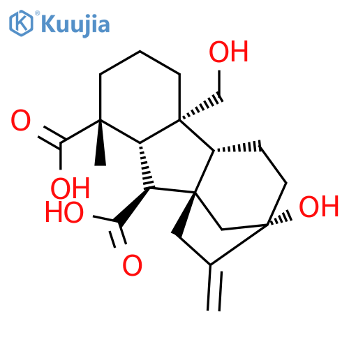 (1alpha,4aalpha,4bbeta,10beta)-7-hydroxy-4a-(hydroxymethyl)-1-methyl-8-methylidenegibbane-1,10-dicarboxylic acid structure