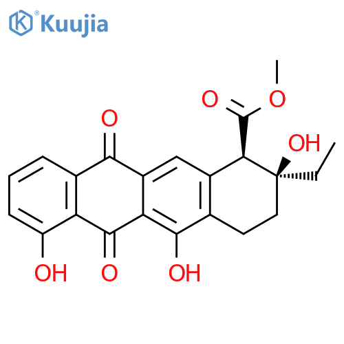 1-Naphthacenecarboxylic acid, 2-ethyl-1,2,3,4,6,11-hexahydro-2,5,7-trihydroxy-6,11-dioxo-, methyl ester, (1R,2S)-rel- structure