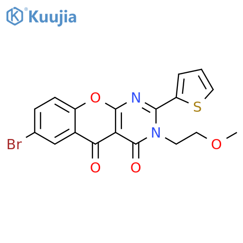 7-bromo-3-(2-methoxyethyl)-2-(thiophen-2-yl)-3H,4H,5H-chromeno2,3-dpyrimidine-4,5-dione structure