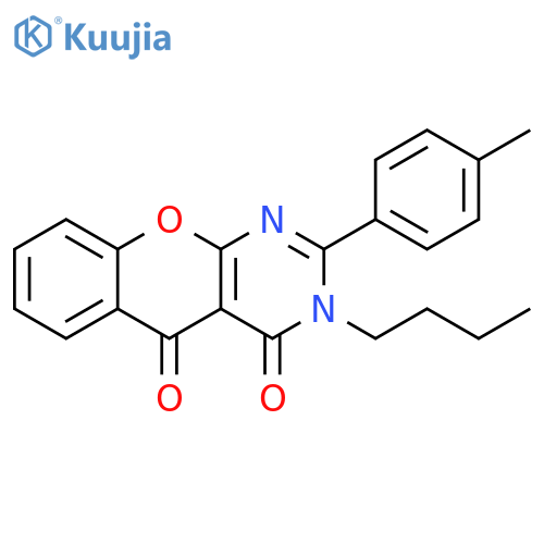 3-butyl-2-(4-methylphenyl)-3H,4H,5H-chromeno2,3-dpyrimidine-4,5-dione structure