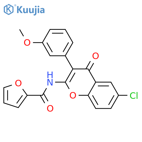 N-6-chloro-3-(3-methoxyphenyl)-4-oxo-4H-chromen-2-ylfuran-2-carboxamide structure