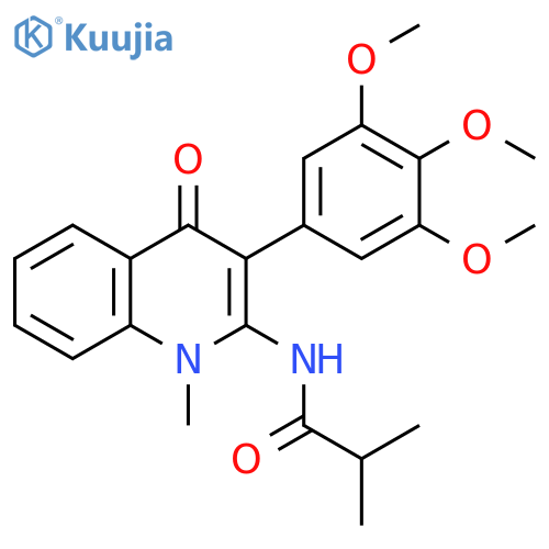 2-methyl-N-1-methyl-4-oxo-3-(3,4,5-trimethoxyphenyl)-1,4-dihydroquinolin-2-ylpropanamide structure
