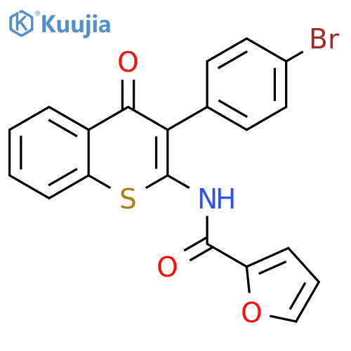 N-3-(4-bromophenyl)-4-oxo-4H-thiochromen-2-ylfuran-2-carboxamide structure