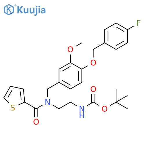 Carbamic acid, [2-[[[4-[(4-fluorophenyl)methoxy]-3-methoxyphenyl]methyl](2-thienylcarbonyl)amino]ethyl]-, 1,1-dimethylethyl ester (9CI) structure