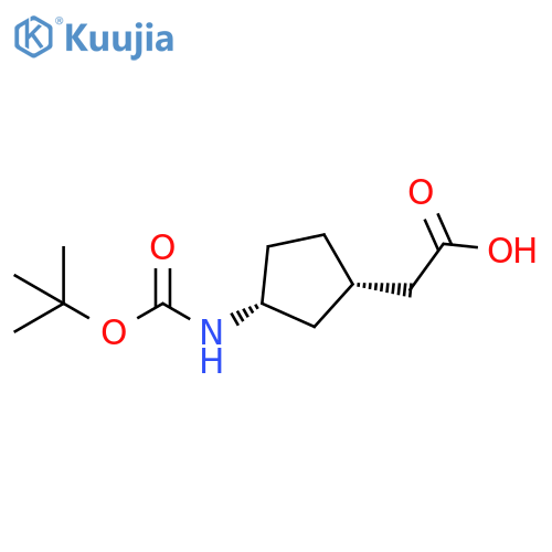 2-(trans-3-((tert-butoxycarbonyl)amino)cyclopentyl)acetic acid structure