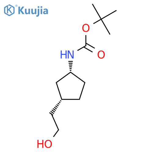 tert-butyl N-[(1R,3S)-3-(2-hydroxyethyl)cyclopentyl]carbamate structure