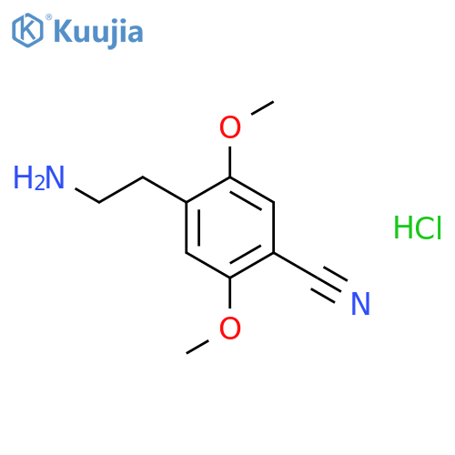 Benzonitrile, 4-(2-aminoethyl)-2,5-dimethoxy-, monohydrochloride structure