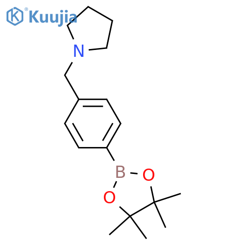 1-4-(4,4,5,5-Tetramethyl-1,3,2-dioxaborolan-2-yl)benzylpyrrolidine structure