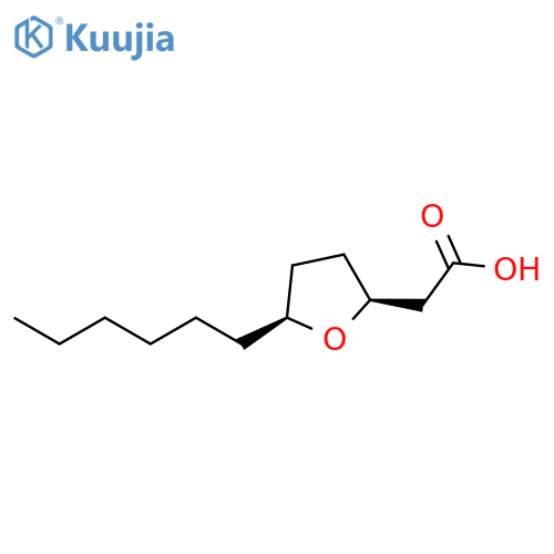 2-Furanacetic acid, 5-hexyltetrahydro-, cis- structure
