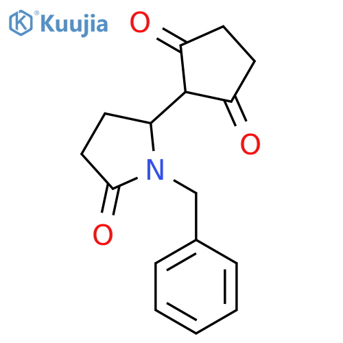 1,3-Cyclopentanedione, 2-[5-oxo-1-(phenylmethyl)-2-pyrrolidinyl]- structure
