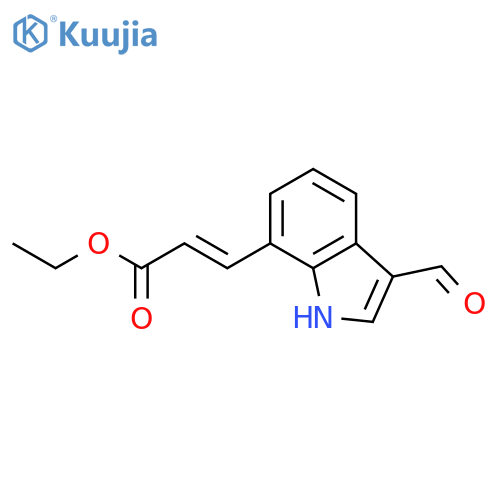 2-Propenoic acid, 3-(3-formyl-1H-indol-7-yl)-, ethyl ester, (2E)- structure