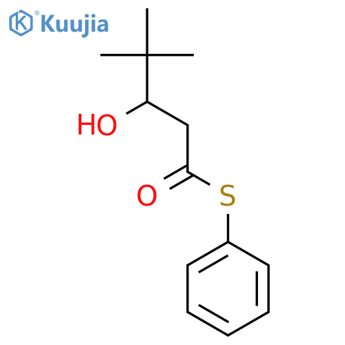 Pentanethioic acid, 3-hydroxy-4,4-dimethyl-, S-phenyl ester structure