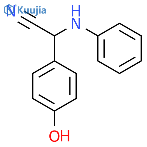Benzeneacetonitrile, 4-hydroxy-a-(phenylamino)- structure