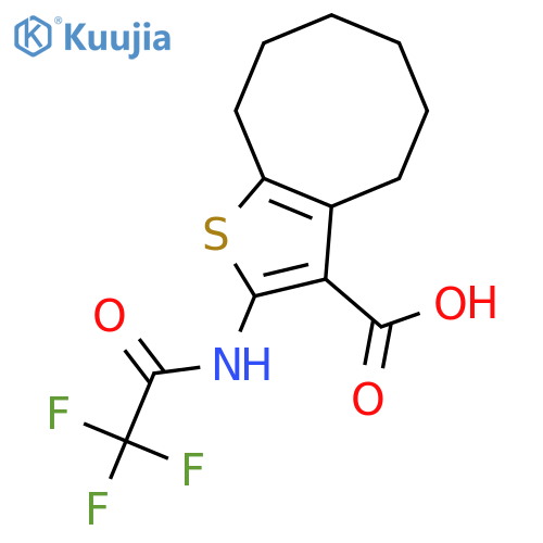 2-(2,2,2-trifluoroacetamido)-4H,5H,6H,7H,8H,9H-cyclooctabthiophene-3-carboxylic acid structure