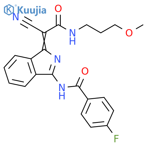 N-(1Z)-1-{cyano(3-methoxypropyl)carbamoylmethylidene}-1H-isoindol-3-yl-4-fluorobenzamide structure