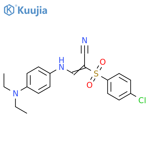 (2Z)-2-(4-chlorobenzenesulfonyl)-3-{4-(diethylamino)phenylamino}prop-2-enenitrile structure