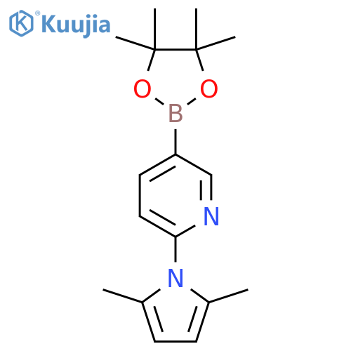 2-(2,5-Dimethyl-1H-pyrrol-1-yl)-5-(4,4,5,5-tetramethyl-1,3,2-dioxaborolan-2-yl)pyridine structure