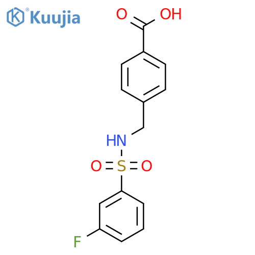 4-(3-fluorobenzenesulfonamido)methylbenzoic acid structure