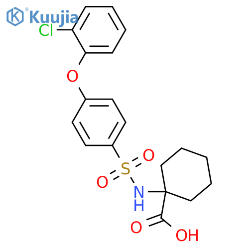 1-4-(2-chlorophenoxy)benzenesulfonamidocyclohexane-1-carboxylic acid structure