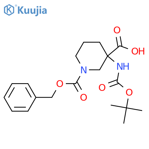 1-[(benzyloxy)carbonyl]-3-{[(tert-butoxy)carbonyl]amino}piperidine-3-carboxylic acid structure