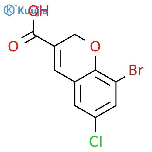 2H-1-Benzopyran-3-carboxylicacid, 8-bromo-6-chloro- structure