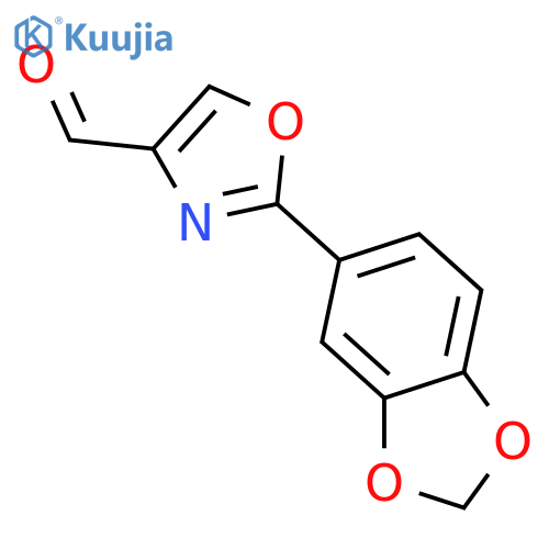 2-(2H-1,3-benzodioxol-5-yl)-1,3-oxazole-4-carbaldehyde structure