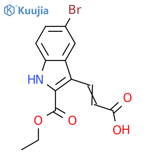 1H-Indole-2-carboxylicacid, 5-bromo-3-(2-carboxyethenyl)-, 2-ethyl ester structure