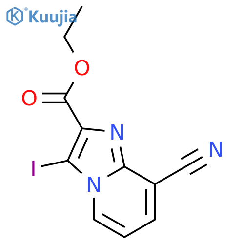 Imidazo[1,2-a]pyridine-2-carboxylicacid, 8-cyano-3-iodo-, ethyl ester structure