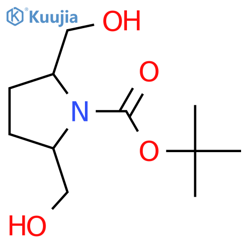 tert-butyl 2,5-bis(hydroxymethyl)pyrrolidine-1-carboxylate structure