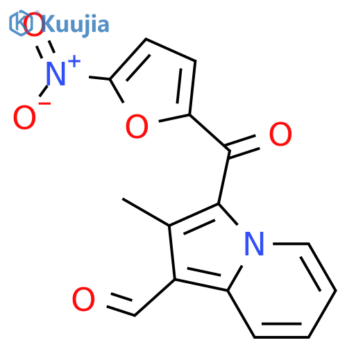2-Methyl-3-(5-nitro-furan-2-carbonyl)-indolizine-1-carbaldehyde structure